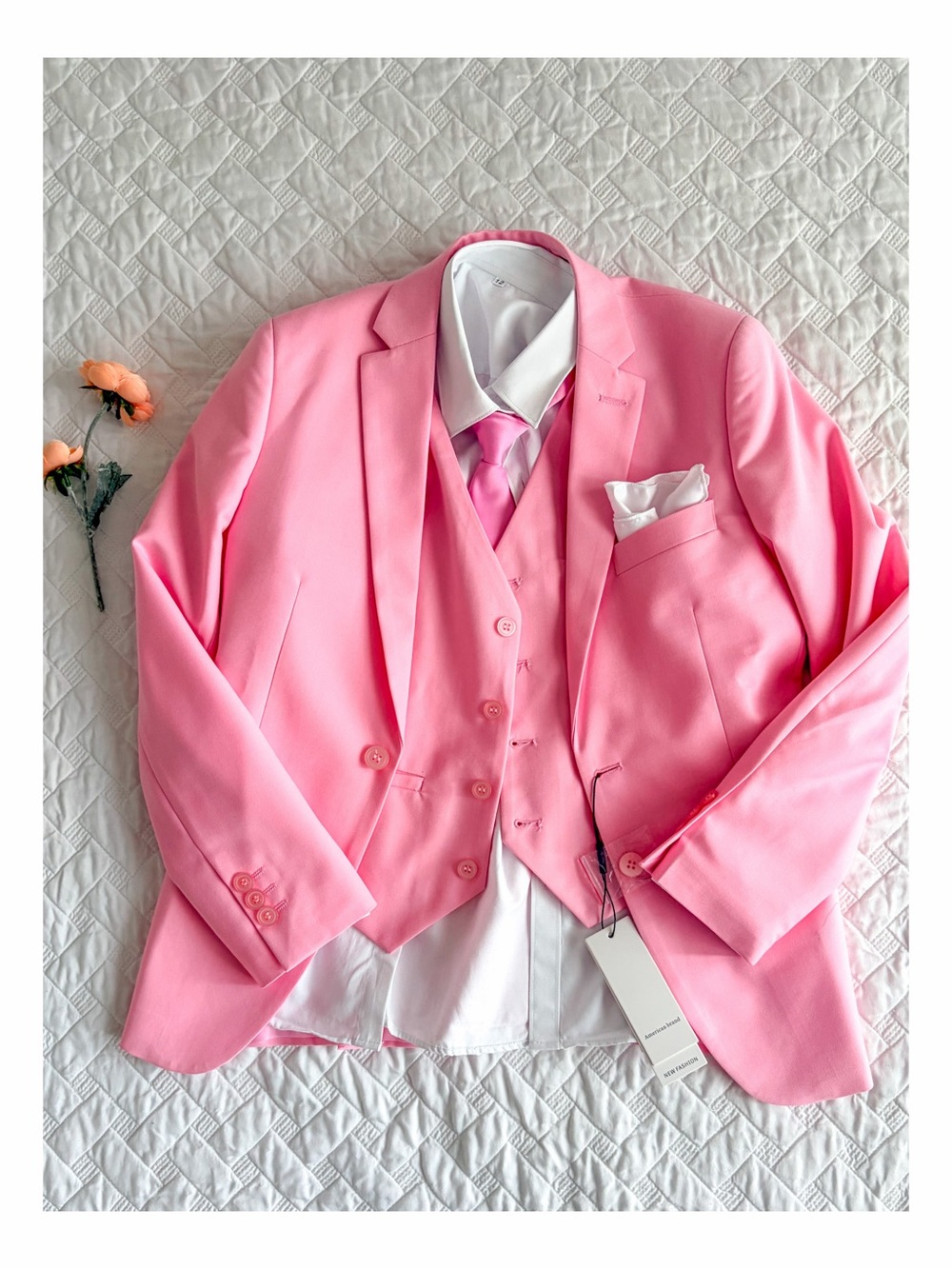 Marvelous World Boys Pink Suit 12 Slim NWT Formal Dance Set